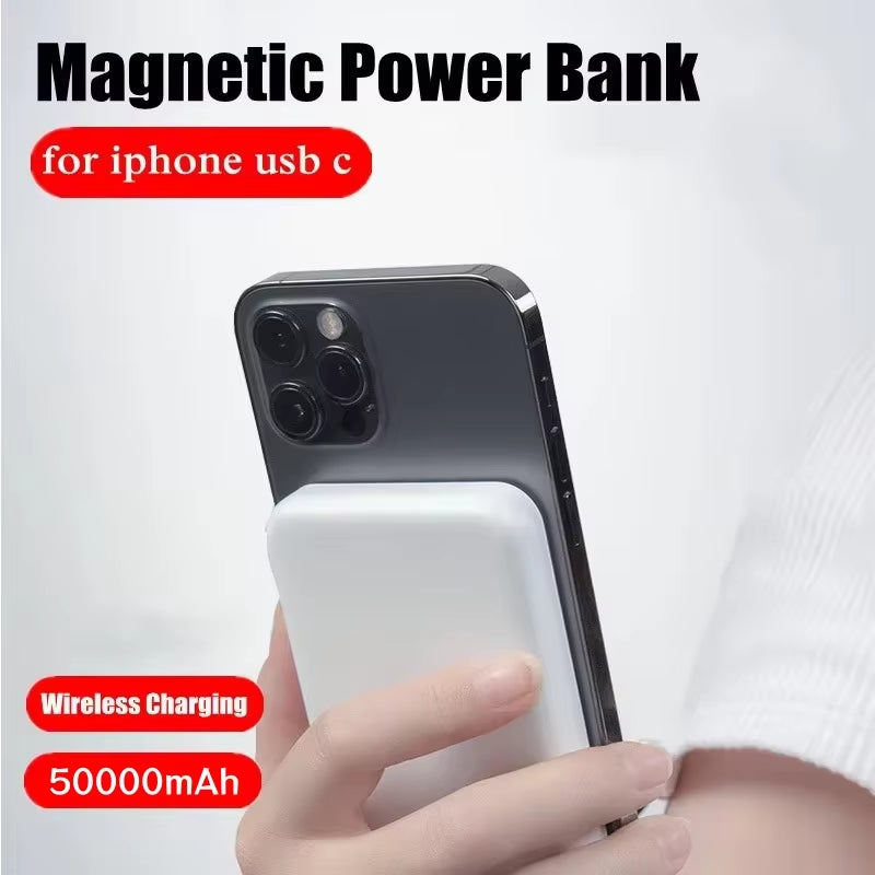 50000Mah Magnetic Power Bank PD 22.5W Wireless Fast Charger for Magsafe Portable Auxiliary Battery for Iphone 17 16 Xiaomi 17