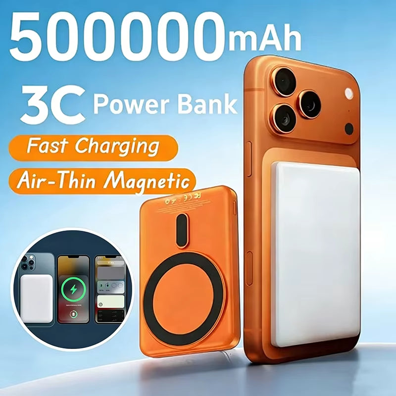 50000Mah Magnetic Power Bank PD 22.5W Wireless Fast Charger for Magsafe Portable Auxiliary Battery for Iphone 17 16 Xiaomi 17